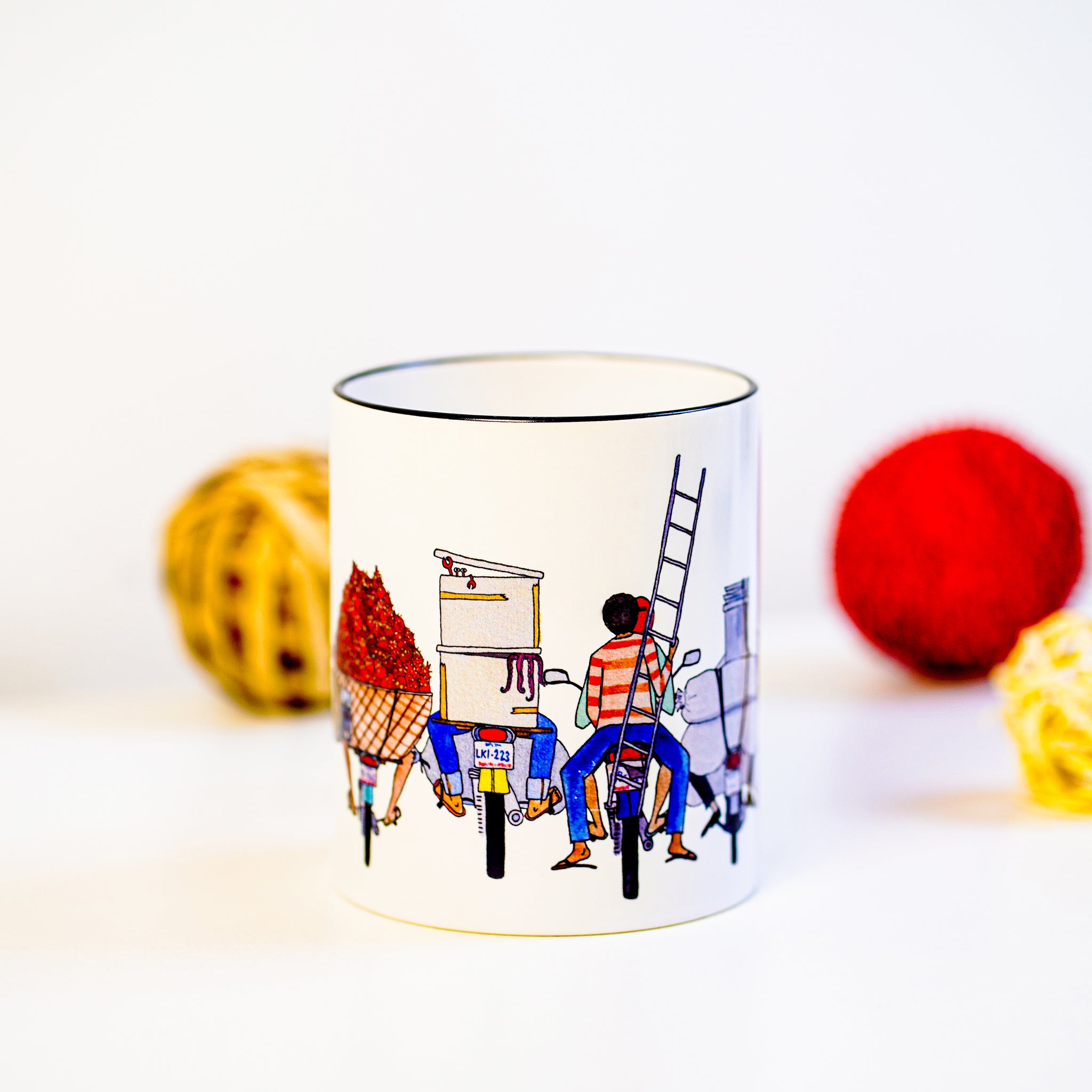 This mug features an eye-catching design that captures the sights and sounds of everyday life in Cambodia, bringing joy to any beverage experience. Its rainbow-colored tones make it an ideal present for yourself or a special someone.