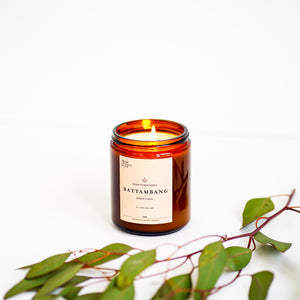 Fill your room with this delicious candle. This natural, vegan soy wax candle features citrus top notes of juicy orange and mandarin with local basil essential oil to add a spicy edge. It is inspired by the city of Battambang, famously known as the ‘rice bowl ‘ of Cambodia.