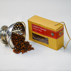 Spice up your food with Cambodia's renowned Kampot peppers. These red peppercorns are small drops of peppery heat that explode in your mouth and spice up your food magically.